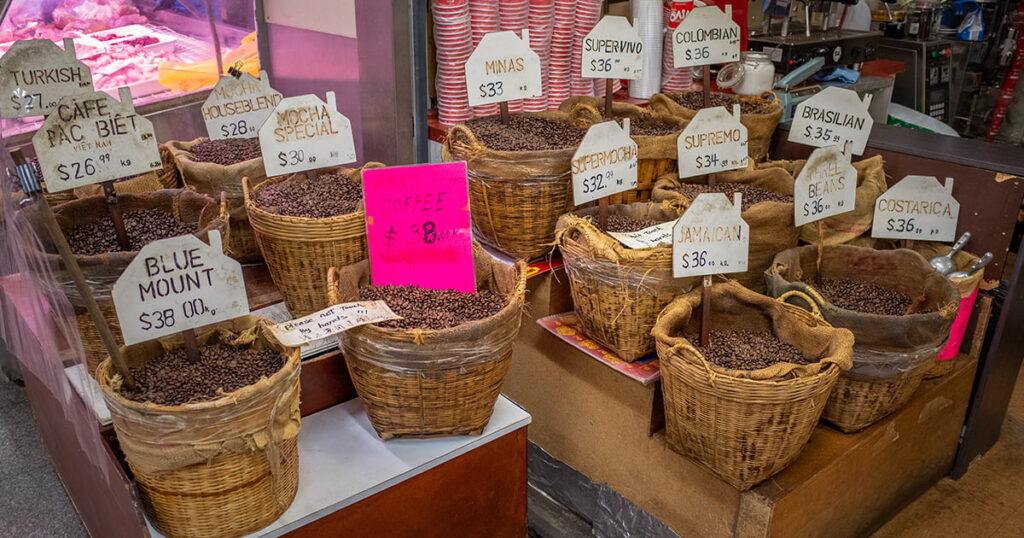 Coffee origin selection on a local market